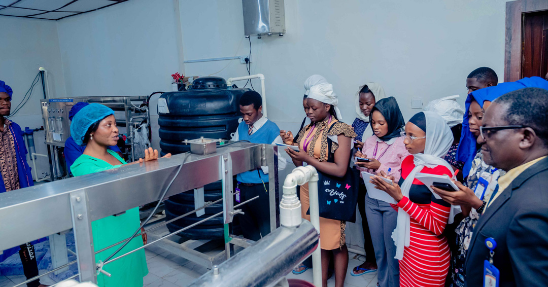 Faculty Of Management And Social Sciences Students Learn Production And Operation Management At A Visit To Tau Water factory